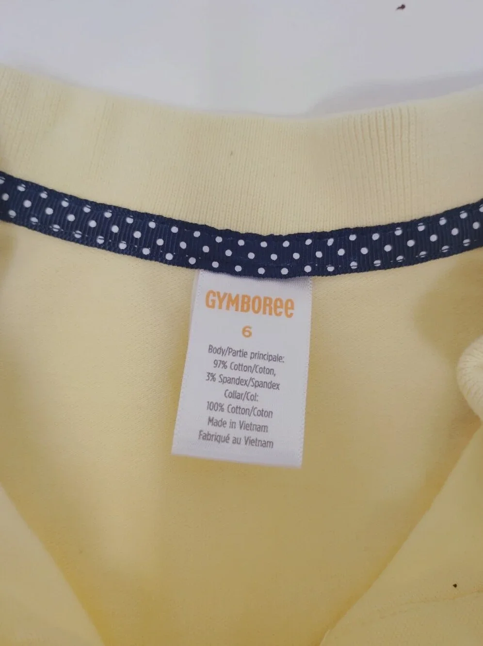 Gymboree Yellow Ruffle Polo Top Girl's Size 6, Play proof, Casual